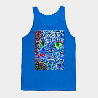 Cat Profile Stained Glass Tank Top